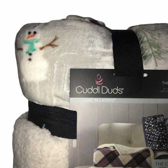 Cuddl Duds Bedding Nwt Cuddl Duds Reversible Snowman Throw 5x60